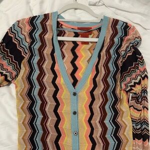 Missoni Chevron Knit Cardigan in Multicolor